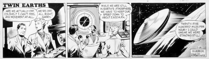 MCWILLIAMS, AL - Twin Earths Daily 1-19-1953 Comic Art