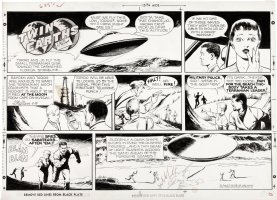 McWILLIAMS, AL - Twin Earths Sunday, Flying Saucer over rocket-launch pad 6/15 1958 Comic Art