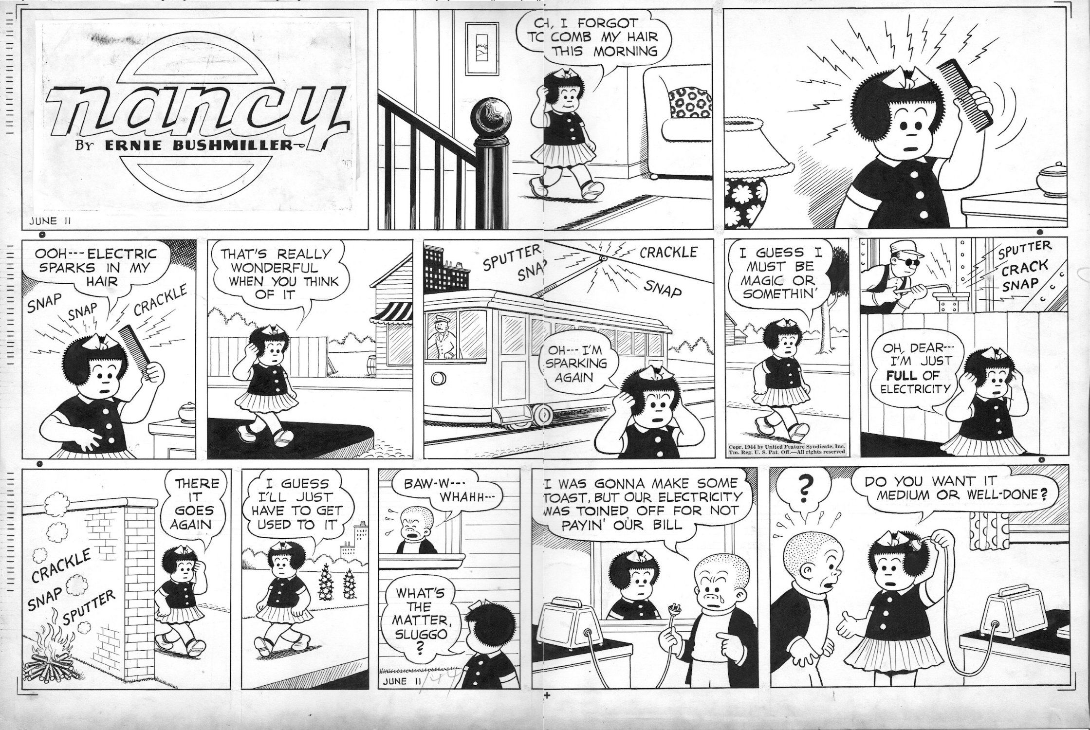 - BUSHMILLER, ERNIE - Nancy Sunday 611 1944, Nancy & Sluggo electric 