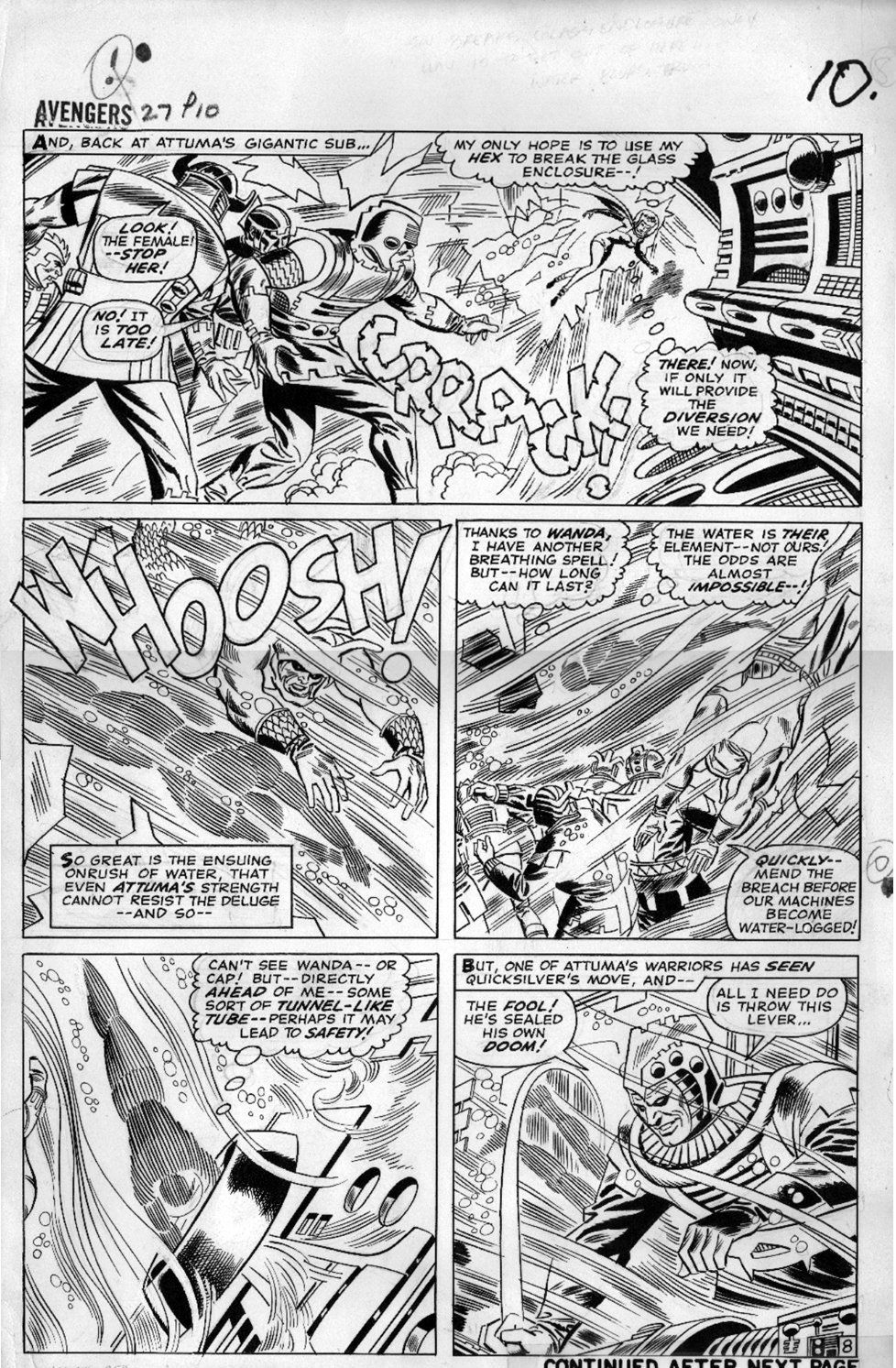 HECK, DON - Avengers #27 large pg 8, Quicksilver Scarlet Witch vs Atuma ...