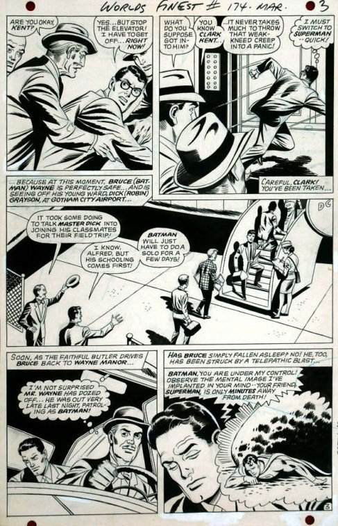 COSTANZA, PETE - Worlds Finest #174 pg 3, Superman, Clark Kent, Bruce ...