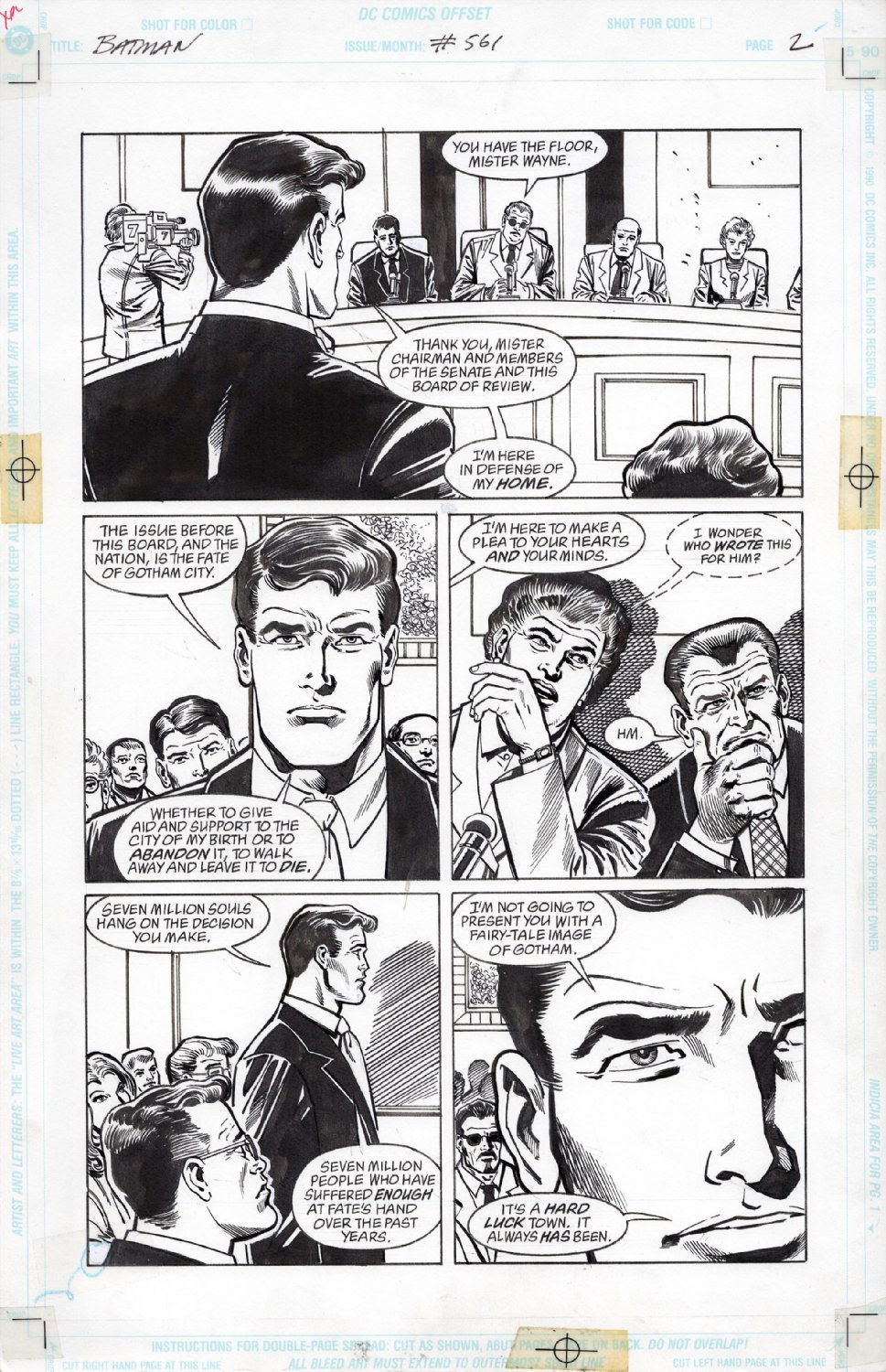 APARO, JIM - Batman #561 pg 2, Bruce Wayne has the floor, in Stephen ...