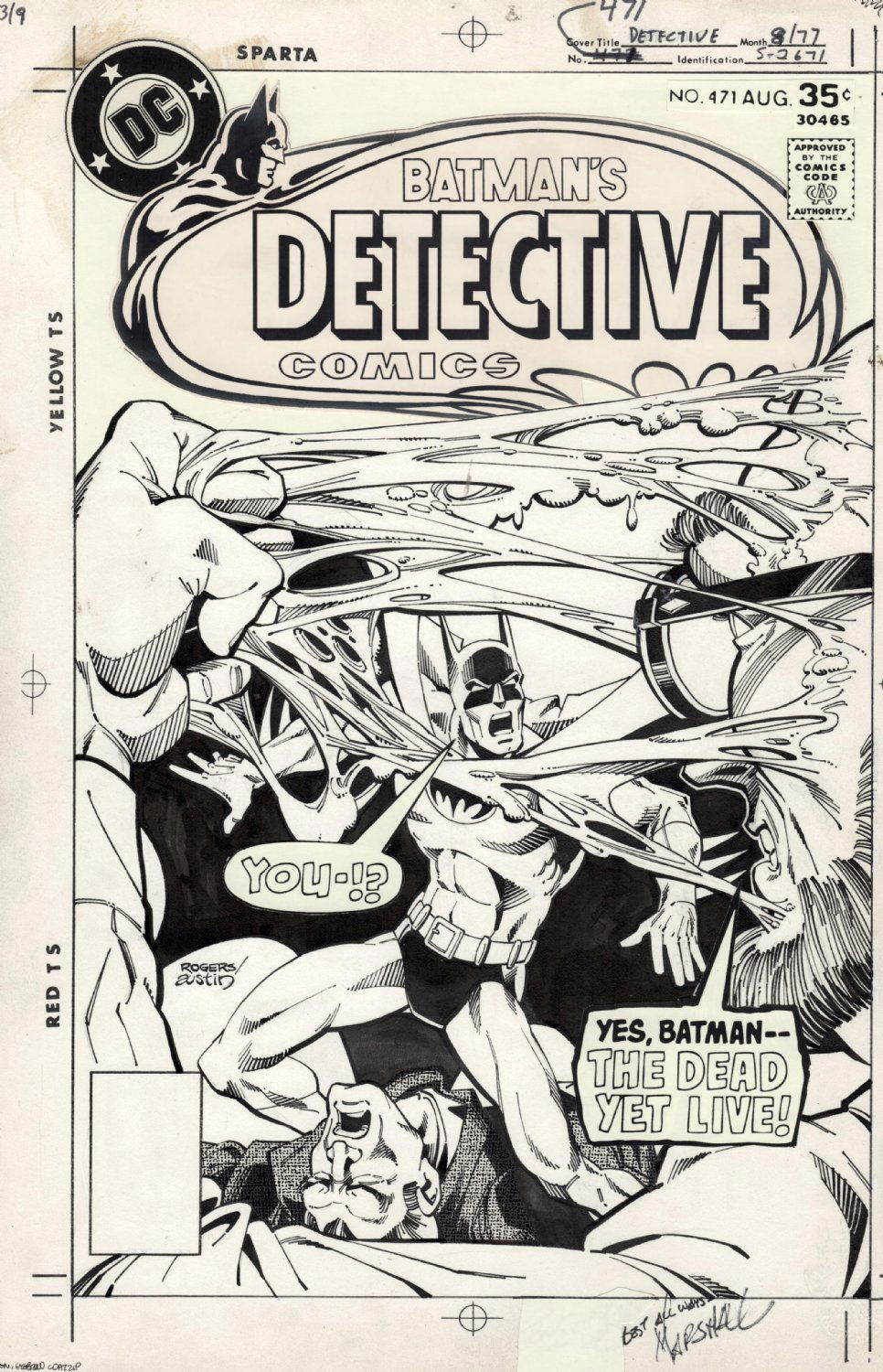 ROGERS, MARSHALL / AUSTIN - Detective Comics #471 cover, Batman vs Hugo  Strange, classic!, in Stephen Donnelly's ROGERS, MARSHALL - Covers, Batman,  Daughters of Dragon, pencil pages 1974 Comic Art Gallery Room