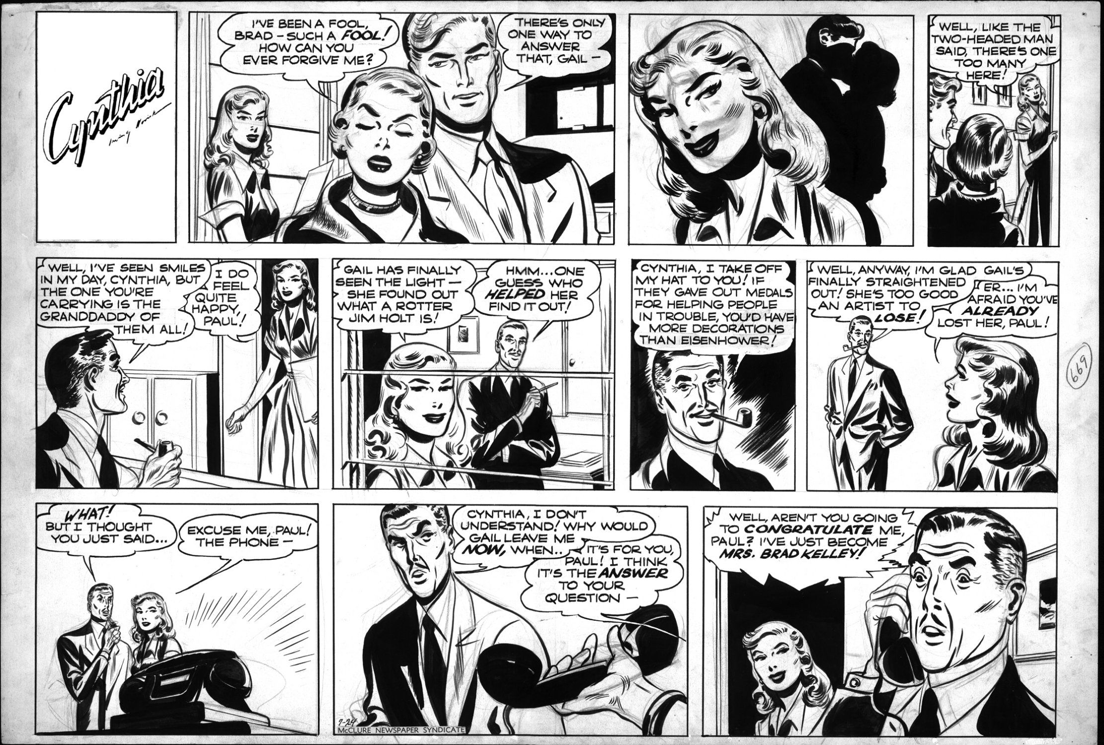 NOVICK, IRV - Cynthia Sunday 7/24 1949, good-girl strip, in Stephen ...