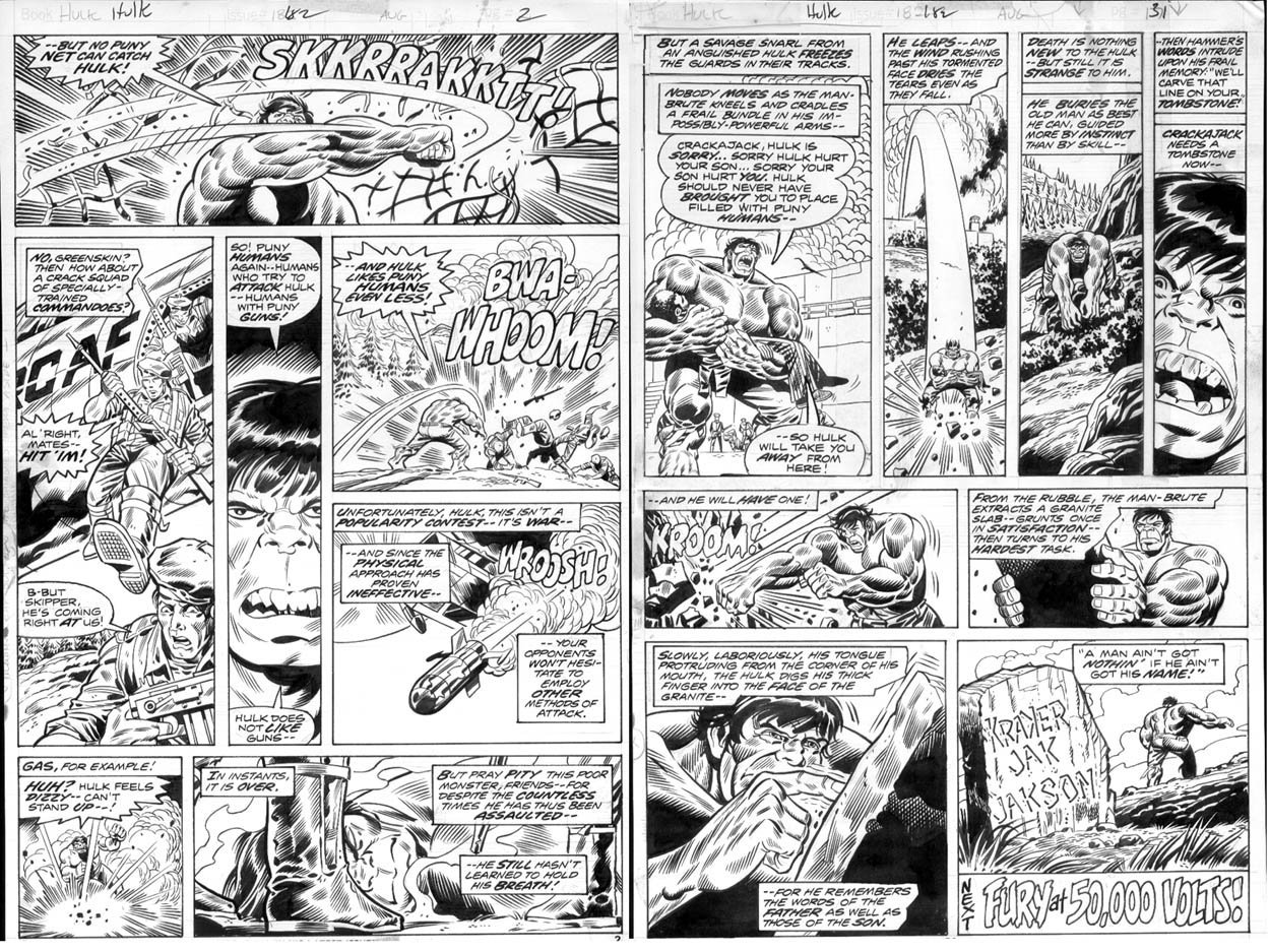 Trimpe Hulk Incredible Hulk 1 Story Art Pages 2 17 1st Wolverine Storyline In Stephen Donnelly S Trimpe Herb Hulk Iron Man Complete Stories Comic Art Gallery Room