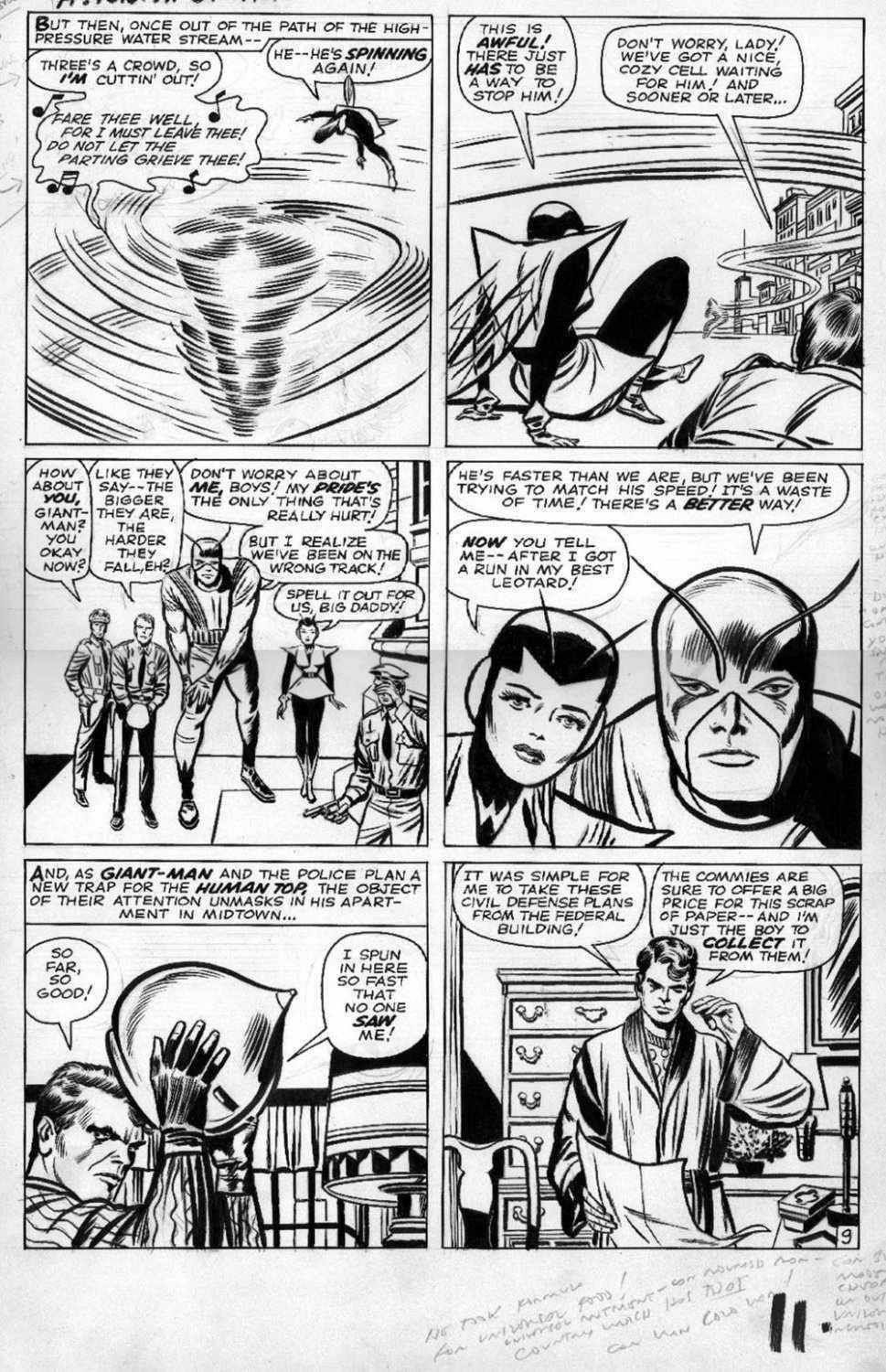 KIRBY, JACK - Tales To Astonish #51 large pg 9, Giant Man, Wasp vs ...