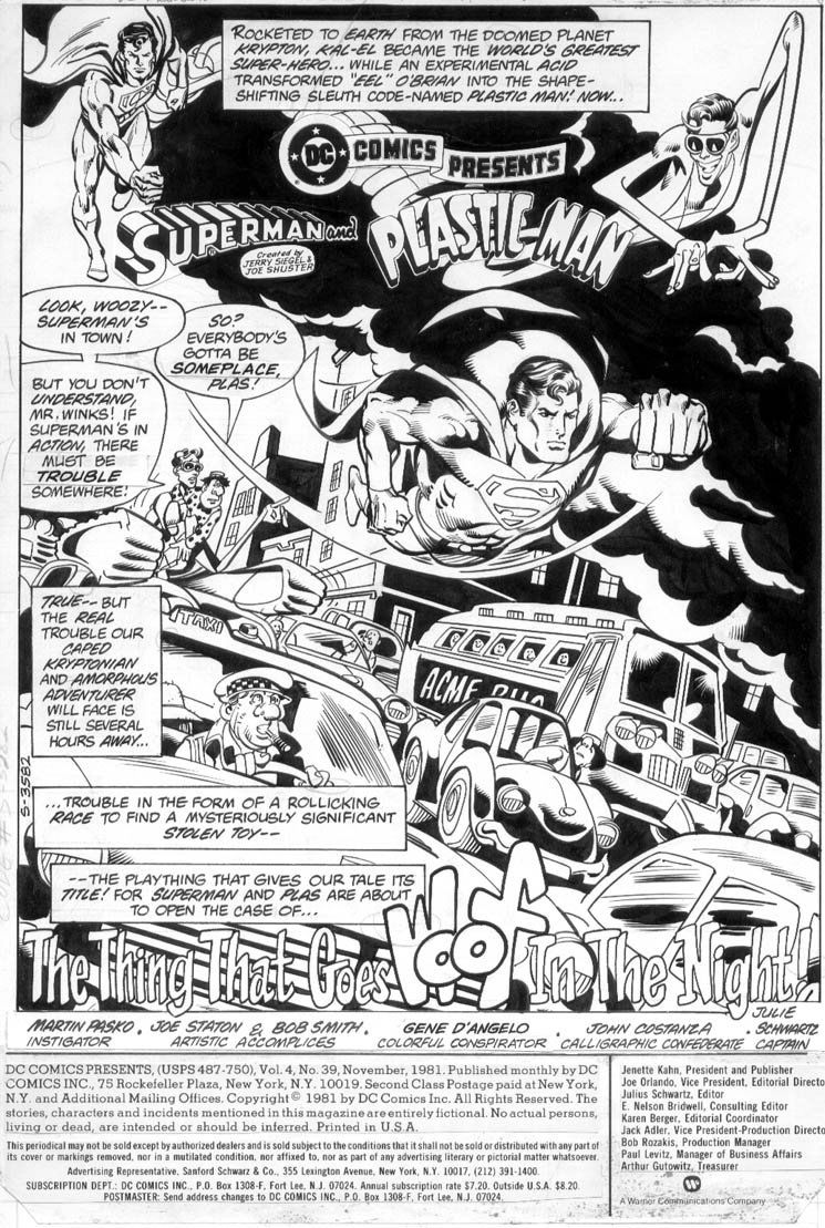 DC COMICS PRESENTS #39 SUPERMAN & PLASTIC MAN