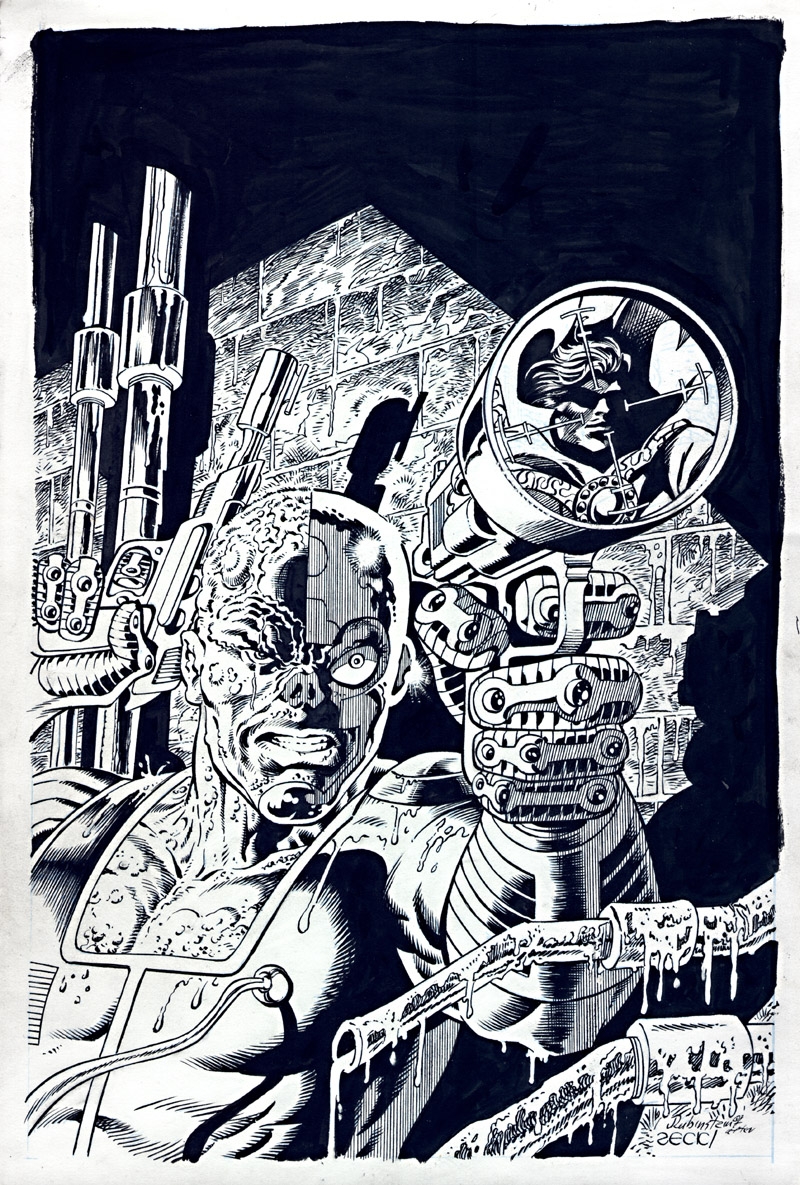 Joe Rubinstein Deathlok and Dr Strange,Captain America #286 recreation after Mike Zeck Comic Art