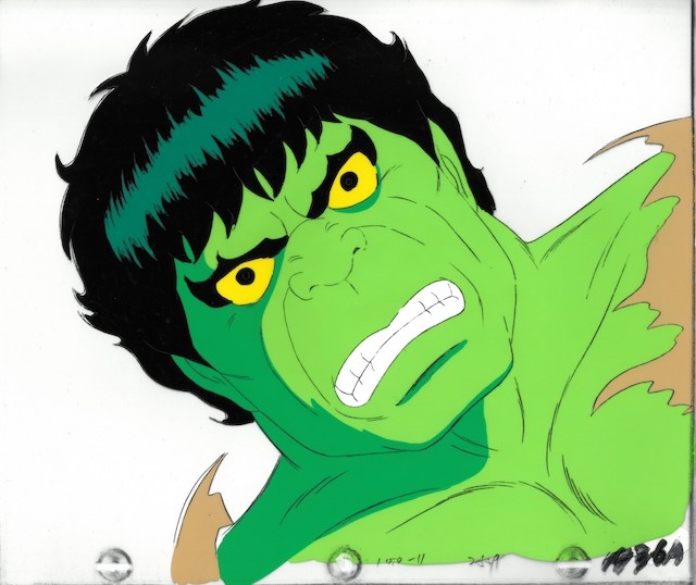 1980's Incredible Hulk Cel - Banner to Hulk Transformation Part 2- Enter  She-Hulk, in Tommy S's The Incredible Hulk (1982) Animation Art Comic Art  Gallery Room