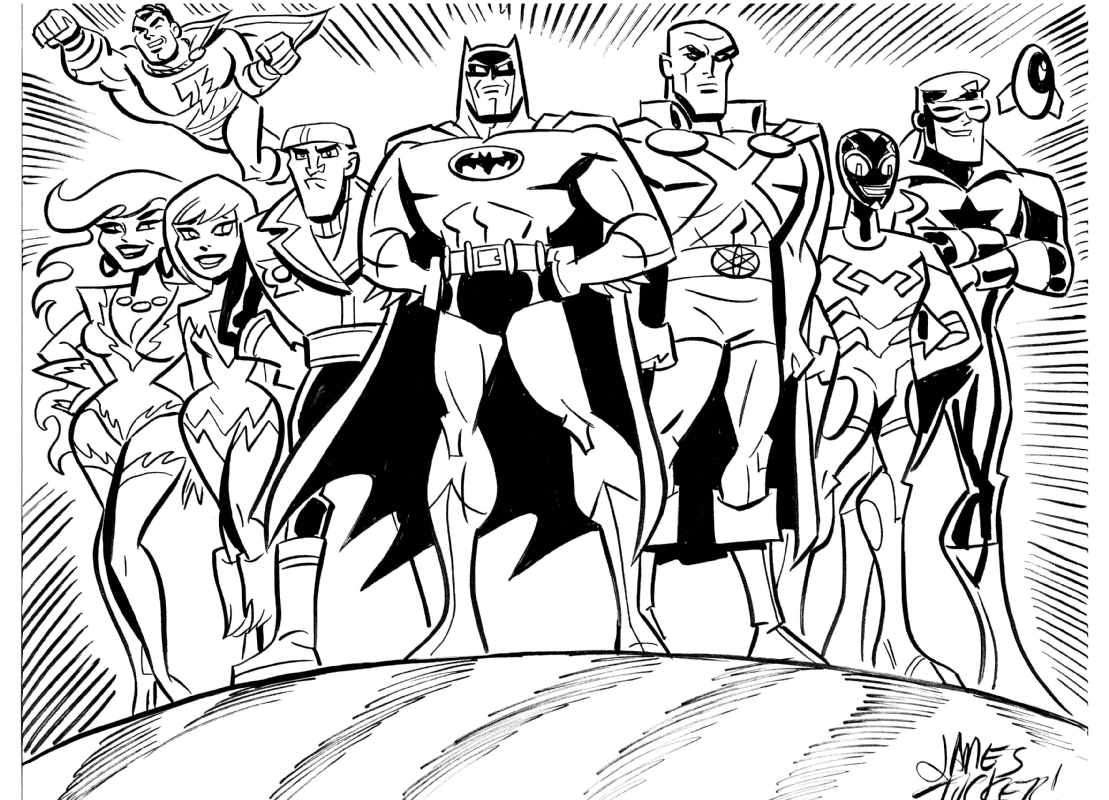 Justice League (Brave and the Bold version) by James Tucker, in Matt S's  James Tucker Comic Art Gallery Room