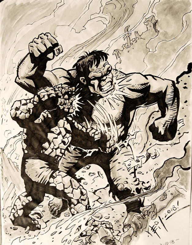 Hulk vs. Thing - Neil Vokes, in Thomas Suhling's Hulk Sketchbook ...