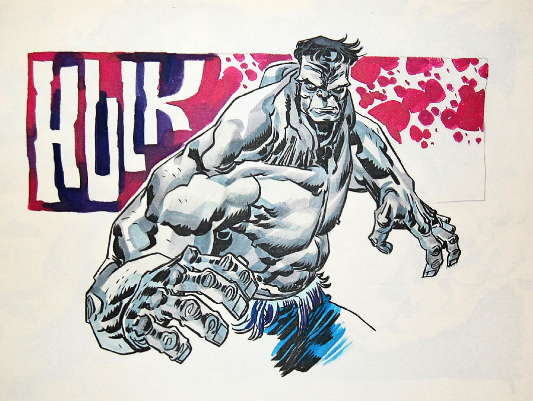 Grey Hulk Alex Riegel In Thomas Suhlings Hulk Sketchbook Volume