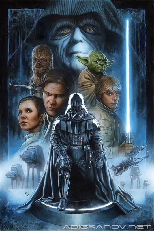 Empire Strikes Back Cover, in Adi Granov's Star Wars Covers Comic Art ...