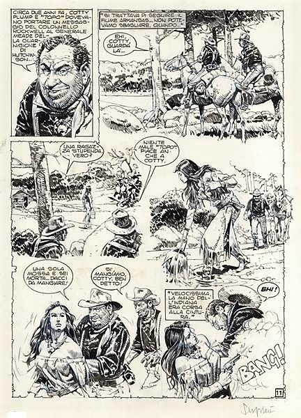 Serpieri - Page from western story 'Battere il colpo' (1978) Comic Art