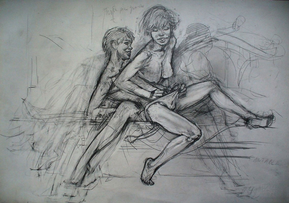Tanino Liberatore - Erotic drawing, in Davide G.'s XXX [sexually explicit  content] Comic Art Gallery Room