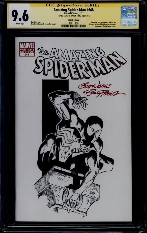 Amazing Spider-Man 648 CGC SS 9.6 - Black Suite Spider-man by Ron Frenz ...