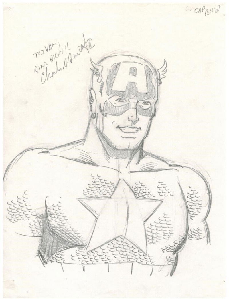 Captain America Original Art Bust Drawing Page Commission, in Jason G's ...