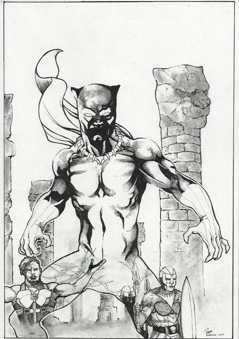 black panther drawing art