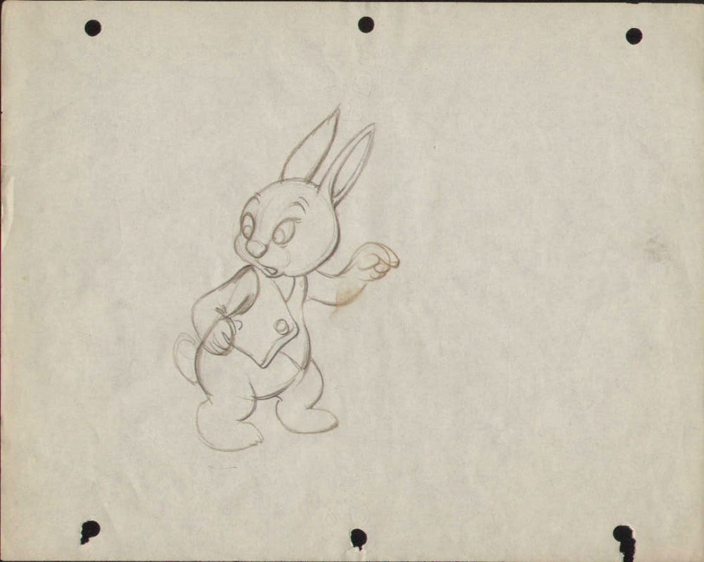 1944/1945 TERRYTOONS BUNNY RABBIT ORIGINAL PRODUCTION DRAWING ANIMATION ...