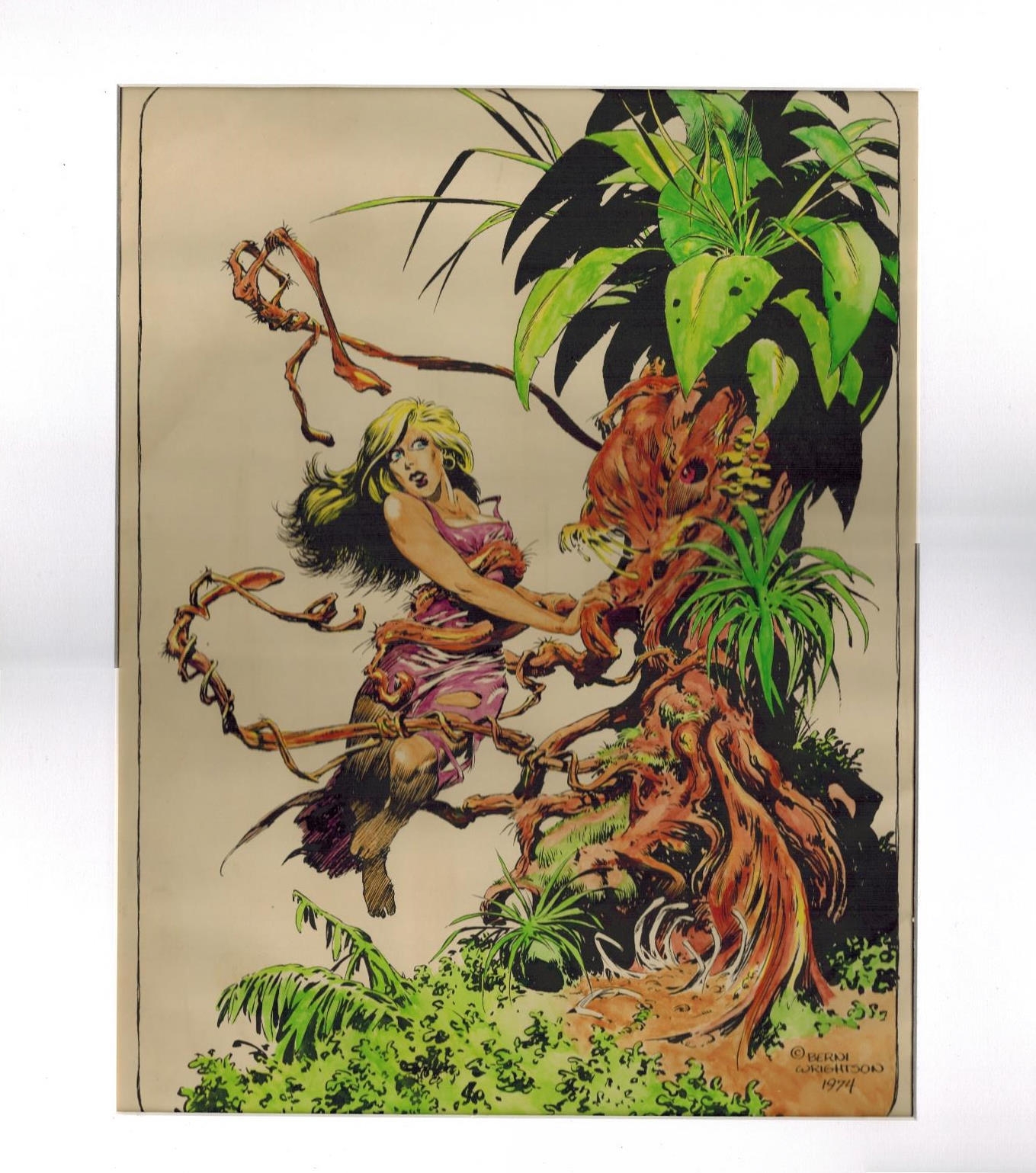 Berni Wrightson 1974 The Monsters Color The Creature Book Hand Colored Pinup Page Comic Art
