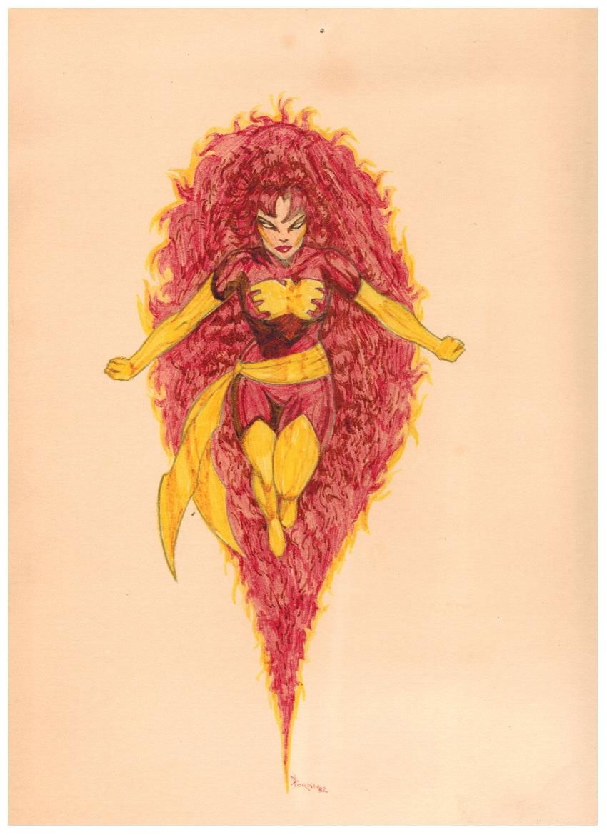 Colleen Doran Original Art Full Color Pinup Dark Phoenix Jean Grey X