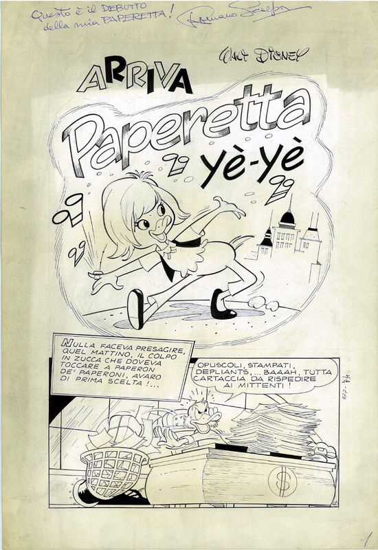 Romano Scarpa Arriva Paperetta Ye Ye Splash In Artoon Gallery S Scarpa Romano Comic Art Gallery Room