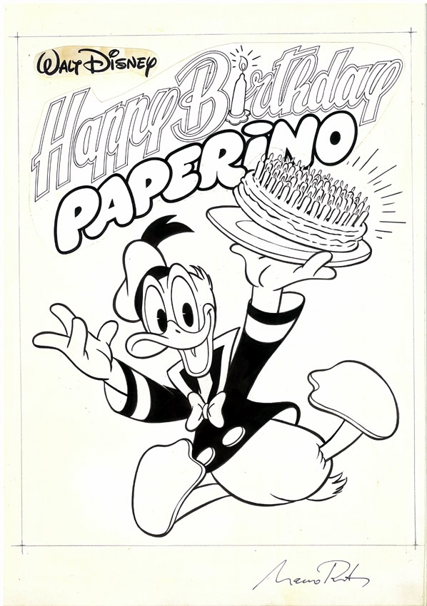 Marco Rota - Happy Birthday Paperino, cover Comic Art