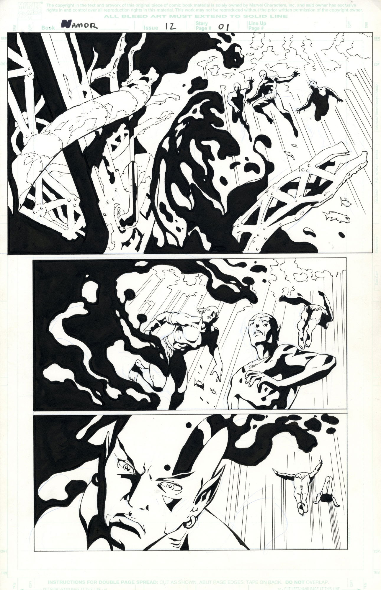 Namor #12, page 1, in Sean Clarke's Joe Bennett Comic Art Gallery Room