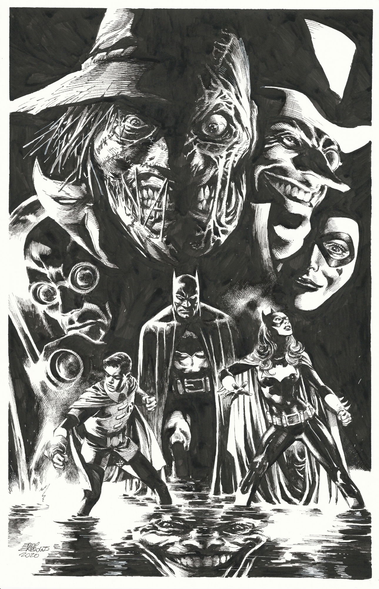 Eddy Barrows - Batman, Robin, Batgirl , and Rogues Gallery, in