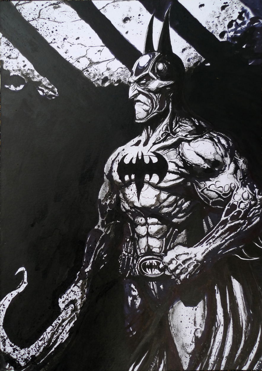 BATMAN ink art., in clint langley's Clint Langley- For Sale Comic Art ...