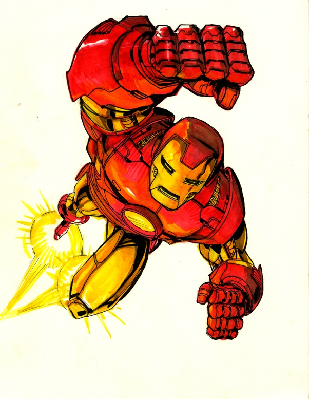 Learn How to Draw Iron Man Flying Iron Man Step by Step  Drawing  Tutorials