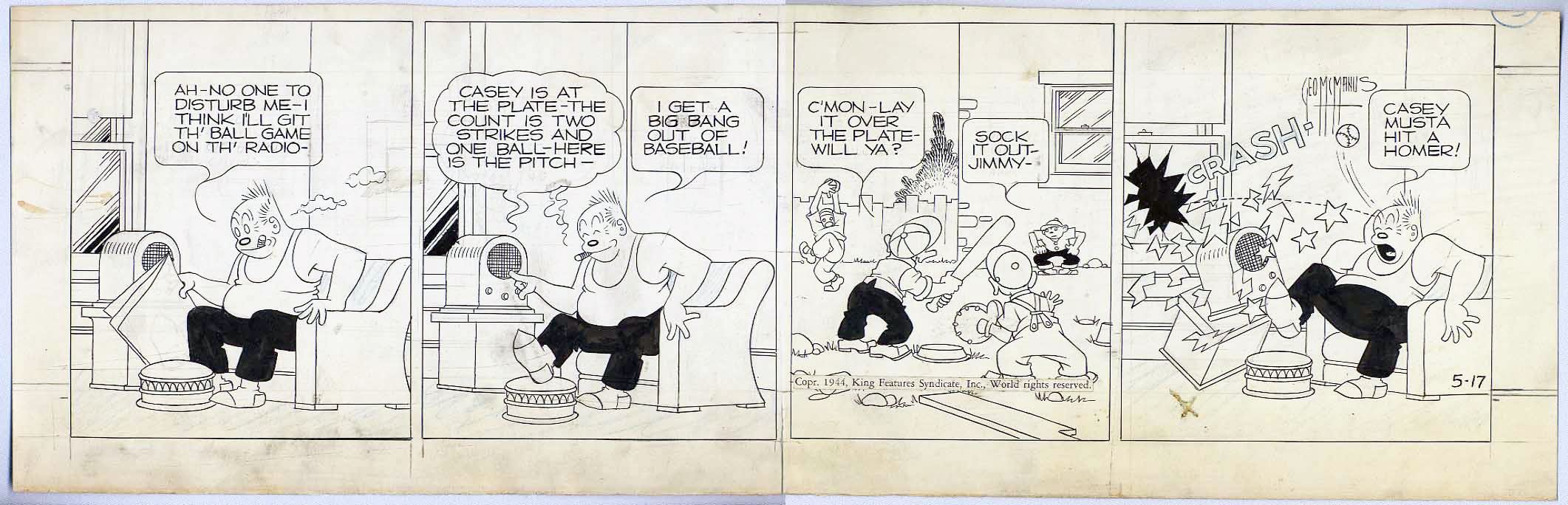 Bringing Up Father (05/17/44) by George McManus, in Brian Coppola's Strip  Art Comic Art Gallery Room