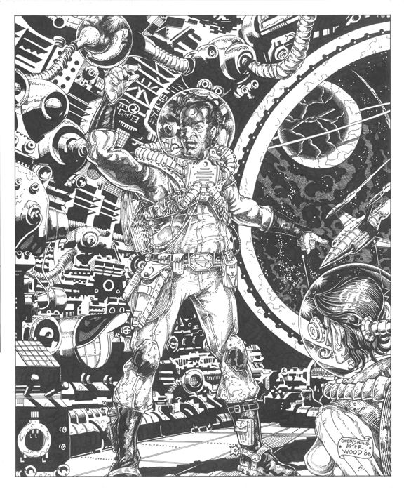 FEAR AGENT back cover - inks, in James A. Owen's Starchild/Fool's ...