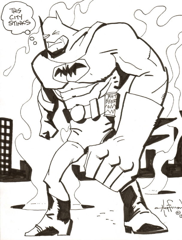 Special Grim Serious Superhero Art BIG BATMAN THIS CITY STINKS, in John  Shepherd's Mike Hoffman (Nudity) Comic Art Gallery Room