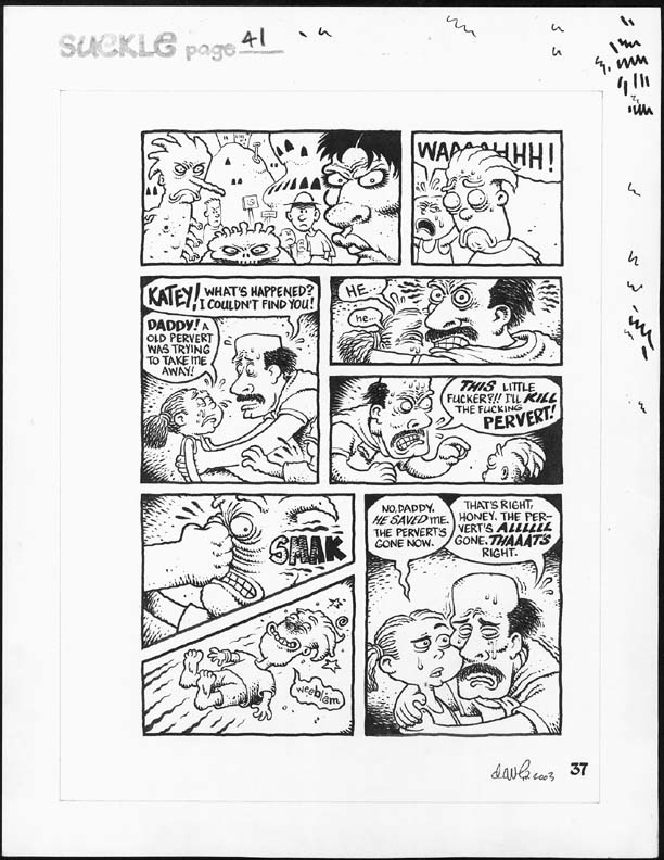 Suckle Page 37 (or 41), in Gene Kogan's Dave Cooper Comic Art Gallery Room