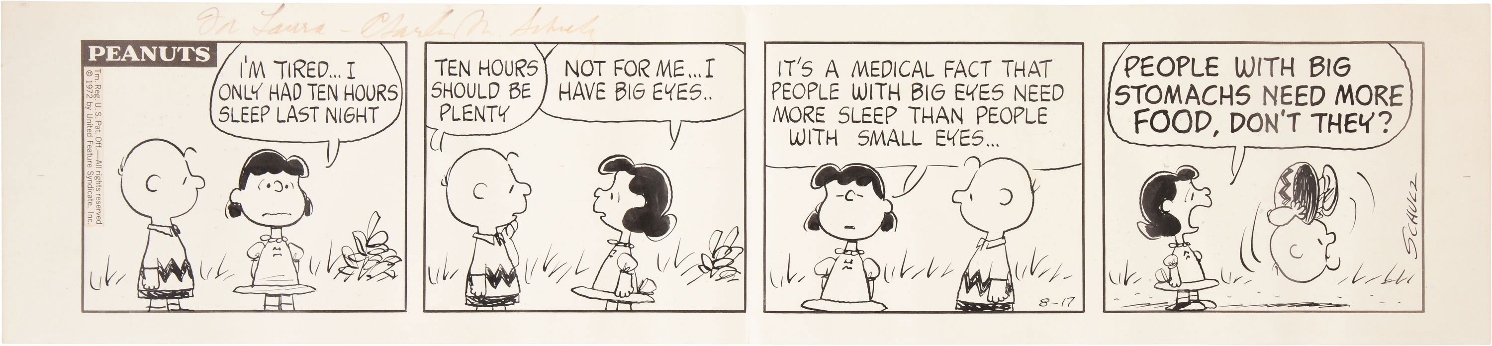 Peanuts Daily 8-17-72, in Suat Tong Ng's Newspaper Strips Comic Art ...