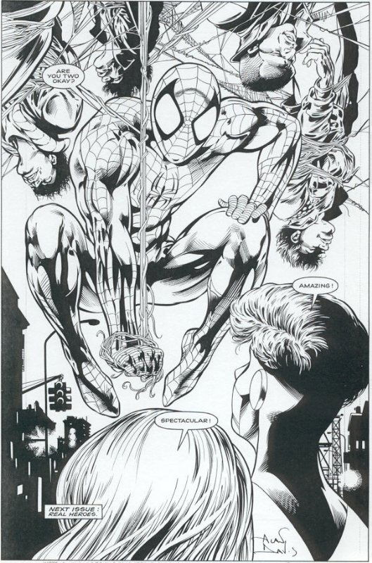 Alan Davis Spider-Man splash, in mark ou's Sold or Traded - THANK YOU Comic  Art Gallery Room