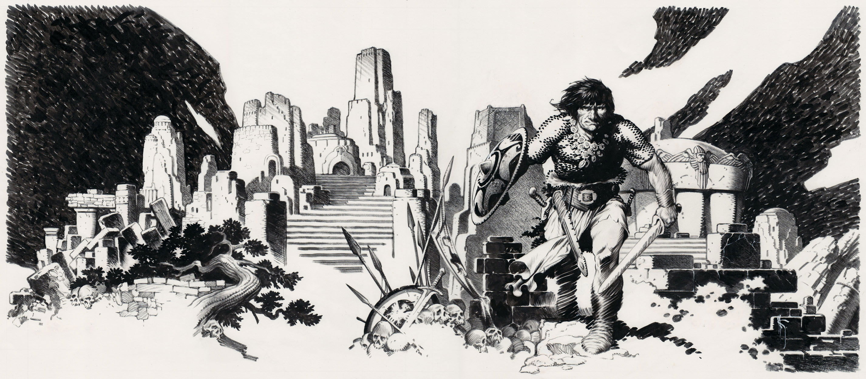 Conan Rogues in the House Chapter 3 Header, in Peter P's Mark Schultz Comic  Art Gallery Room