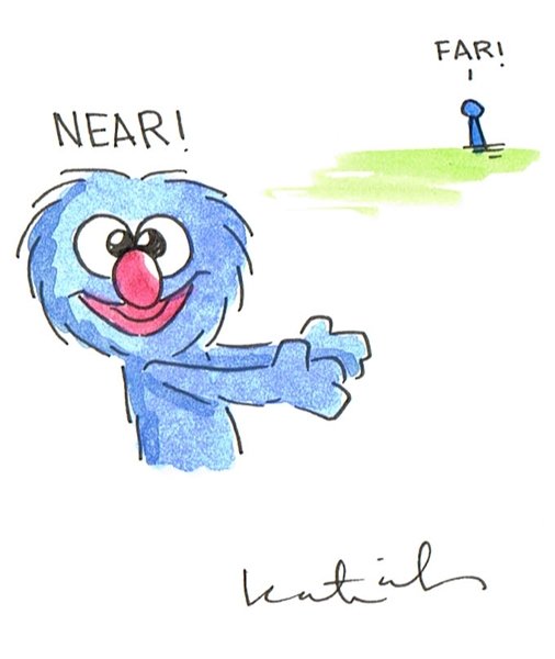 Sesame Street Grover Near Far By Katie Cook Pcc 14 In Donald Munsell S Indy Characters 1980 S Earlier Comic Art Gallery Room