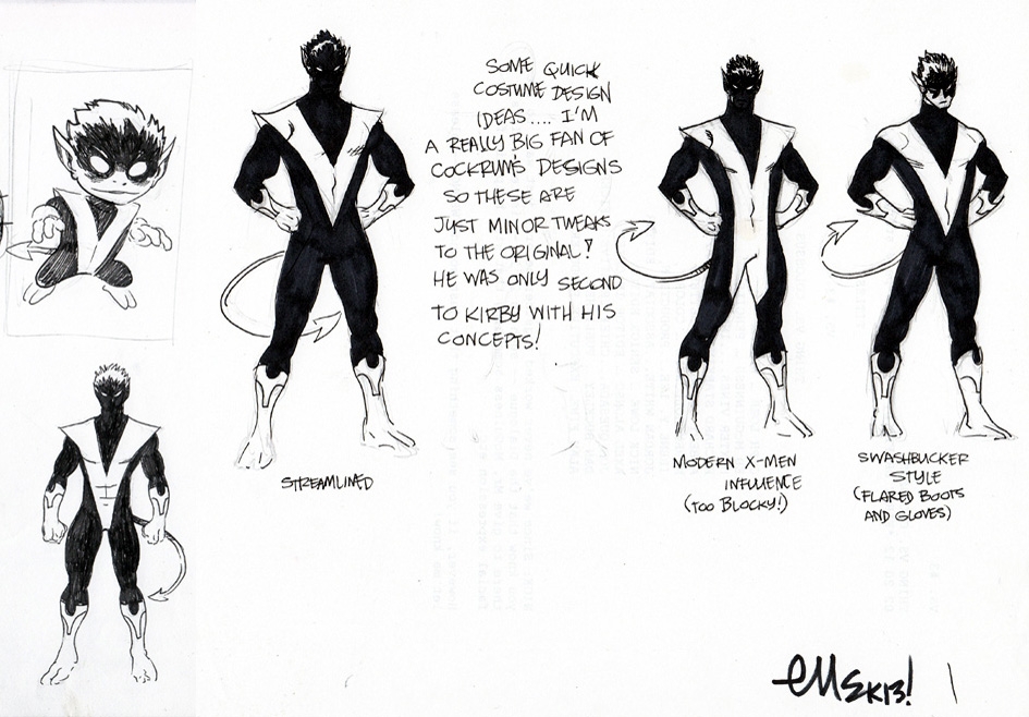 X-men: Battle of the Atom: Nightcrawler / BAMF character re-design by Ed  McGuinness (2013) - BOTA, in George H's [Marvel] Designs / Concepts -  X-MEN: BATTLE OF THE ATOM Comic Art Gallery Room