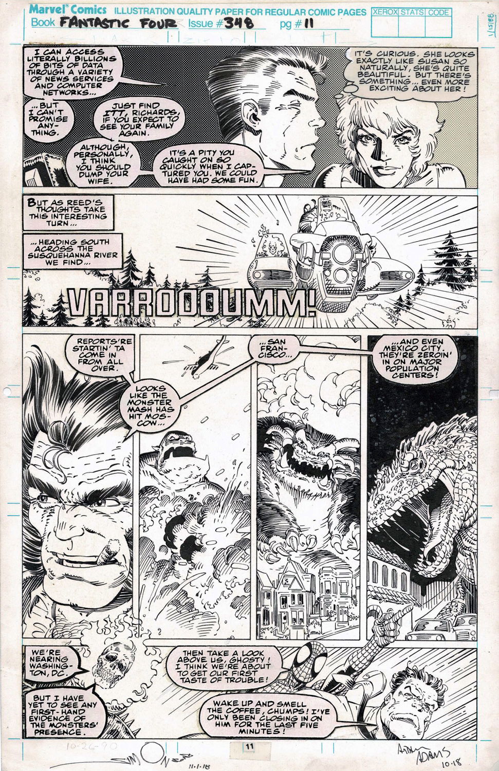 Fantastic Four # 348 page 11 art by Arthur Adams (1990) - New Fantastic ...