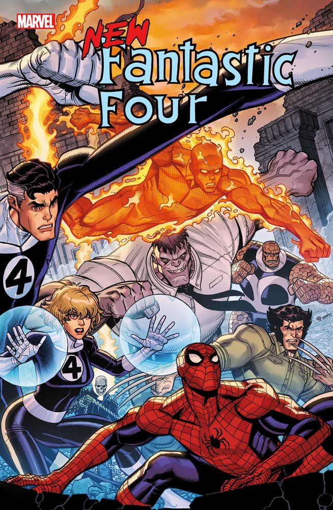 New Fantastic Four # 5 cover by Nick Bradshaw (2022) - Hulk / Wolverine /  Spider-Man / Ghost Rider / Las Vegas, in George H's [Marvel] FANTASTIC FOUR  - Various Comic Art Gallery Room