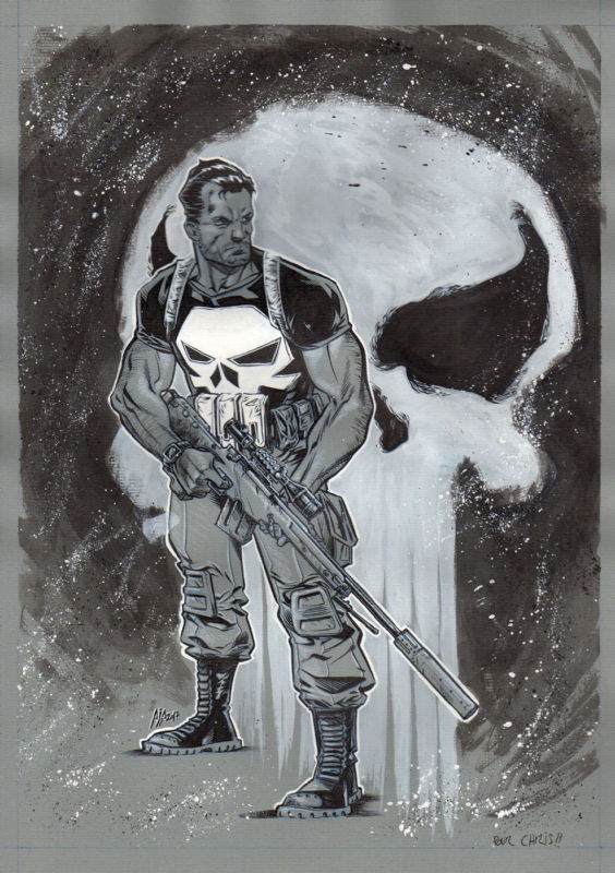 The Punisher, in the April 2023: Painted Artworks Comic Art Sketchbook