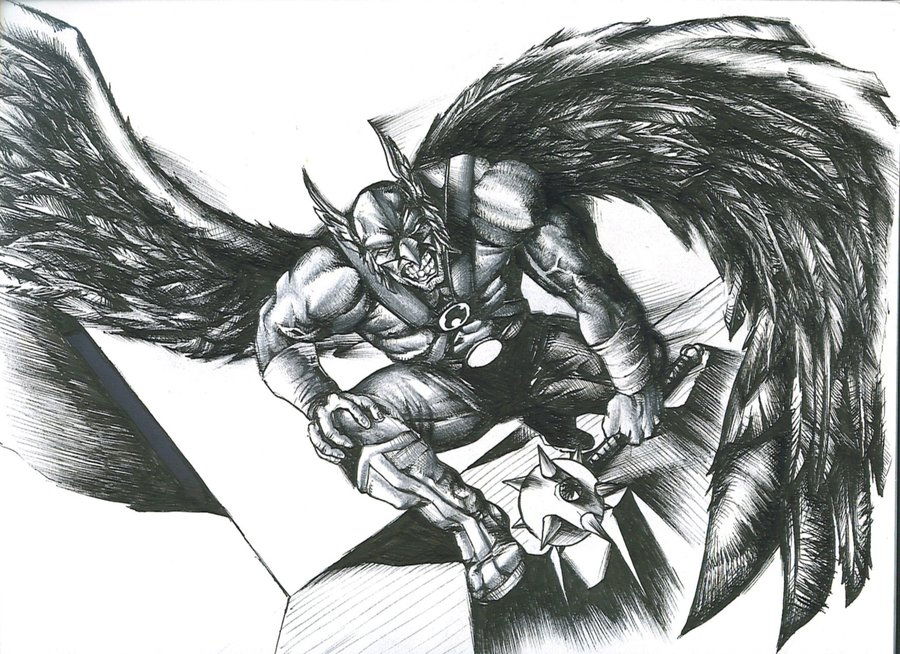 Hawkman ORIGINAL ART, In Mubashar Ahmad's Mubashar Comic Art Gallery Room