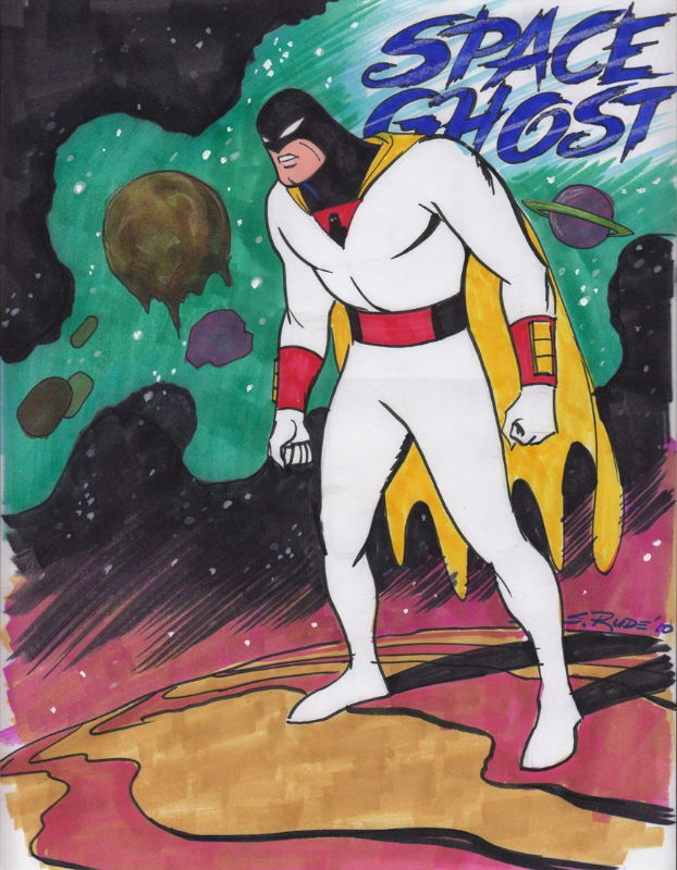 Steve Rude Space Ghost Pin Up In Bryan Cardens Steve Rude Comic Art Gallery Room 2486