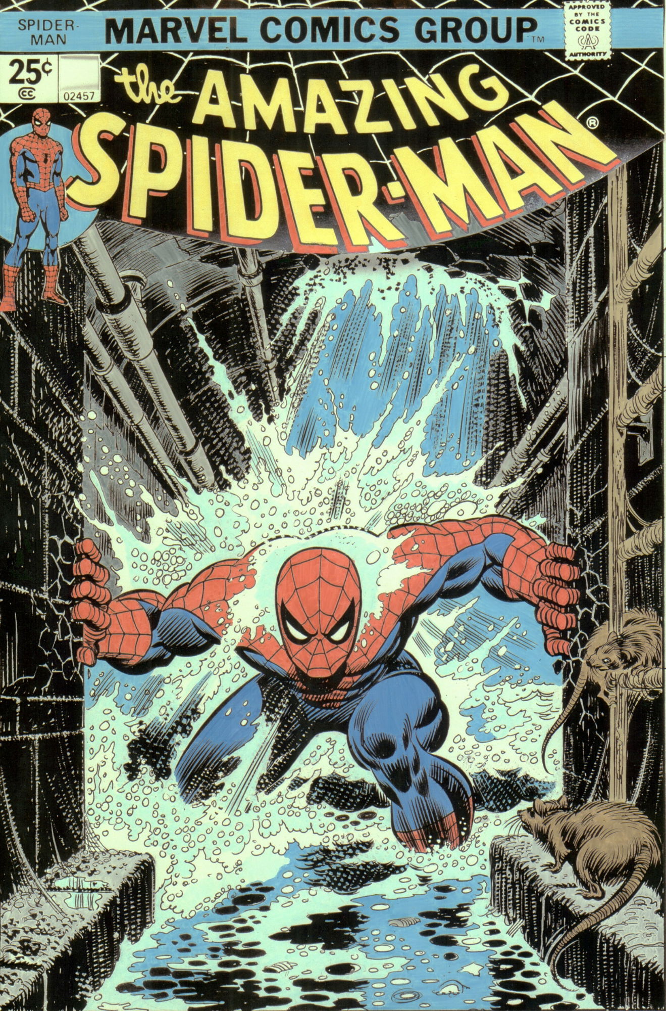 John Romita Gil Kane Amazing Spider Man Cover Hand Colored Print In THE COMICART S