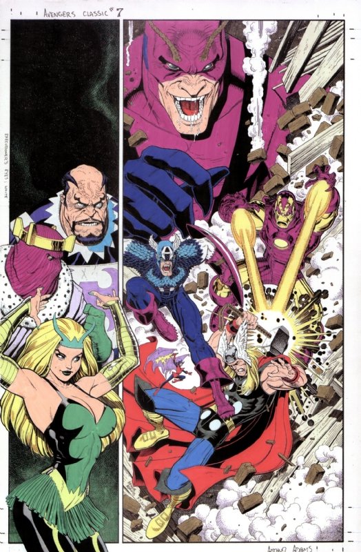 Arthur Adams Avengers Classic 7 Cover Hand Colored Print In The Comicart2003s My Commissions
