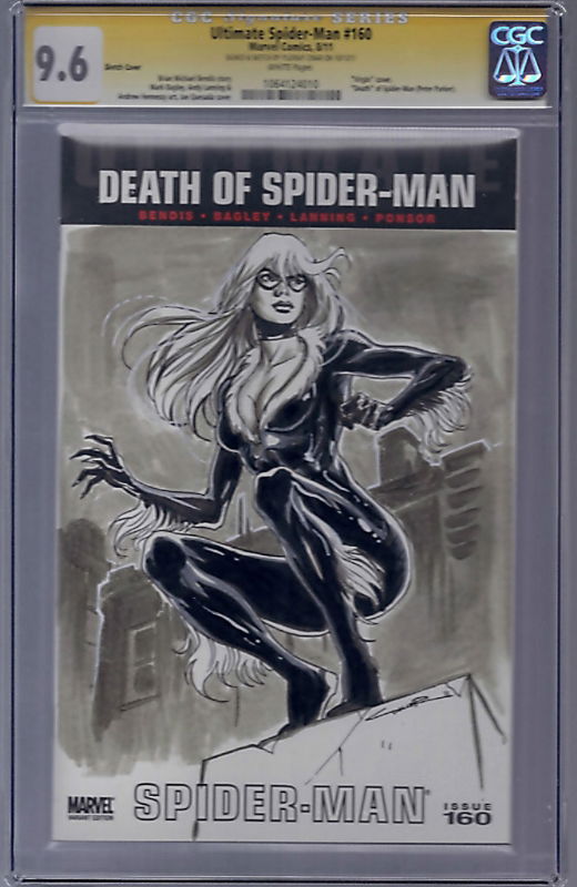 ultimate-spider-man-160-black-cat-in-jeff-bushnick-s-cgc-ss-sketch-covers-comic-art-gallery-room