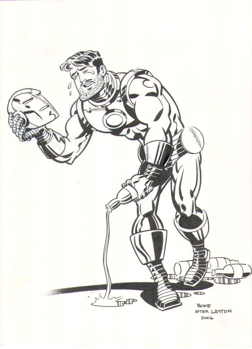 J. Bone - Iron Man, in Murray Roach's Bone, J. Comic Art Gallery Room