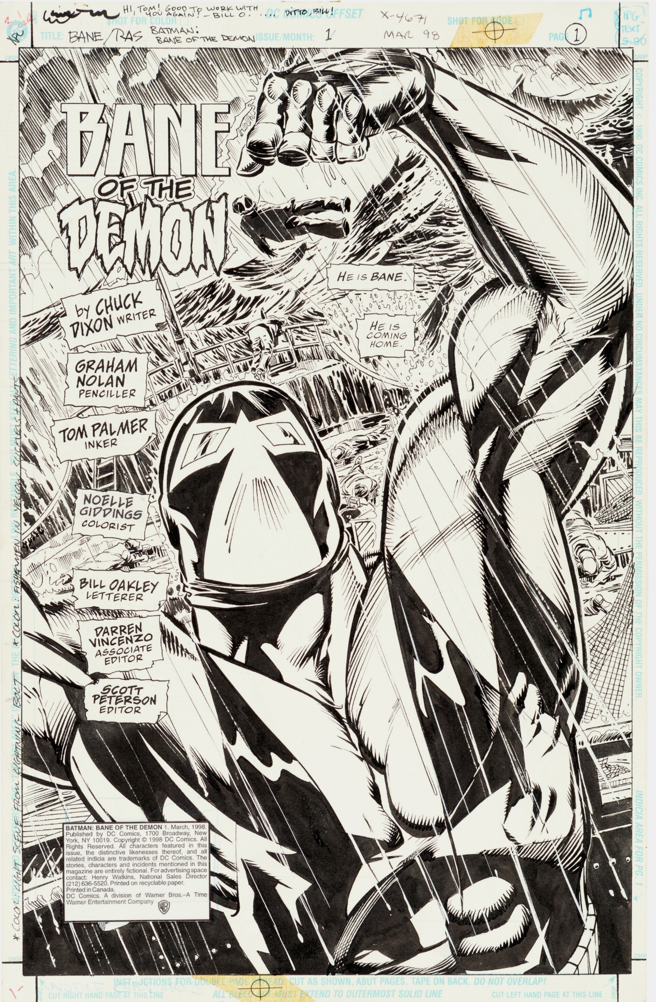 Batman: Bane of the Demon #1 p1 (1998) Graham Nolan and Tom Palmer , in  Dino Mauricio's DC Splashes / Panels Comic Art Gallery Room